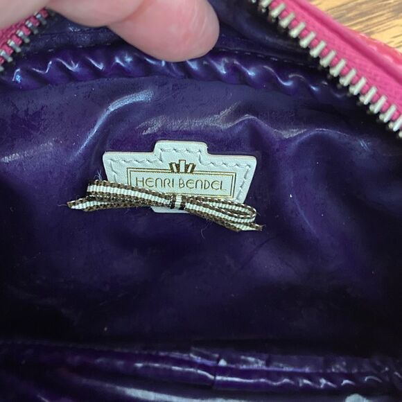 Henri Bendel Faux Alligator Leather Zippered Makeup Bag Hot Pink - Picture 4 of 4